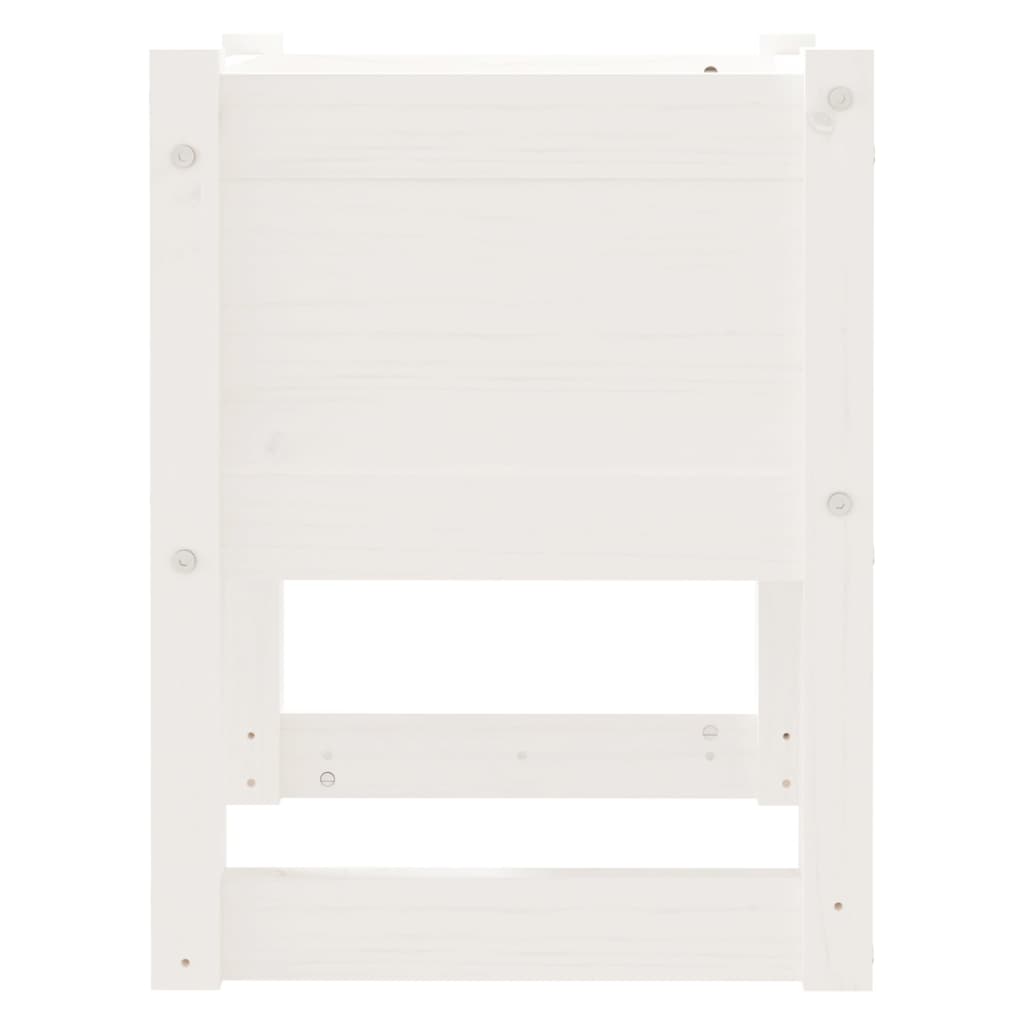 vidaXL Donica, biała, 40x40x52,5 cm, lite drewno sosnowe 