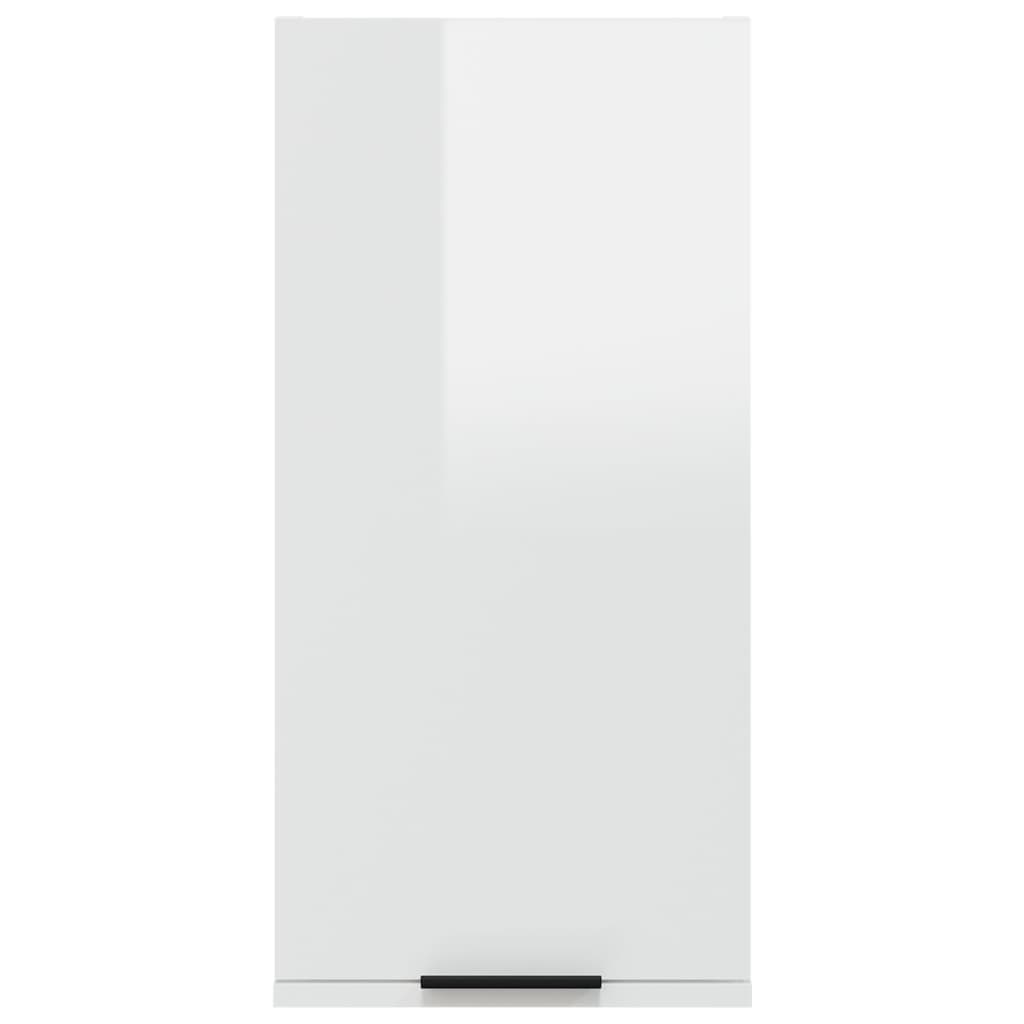 vidaXL Wisząca szafka łazienkowa, biała o wysokim połysku, 32x20x67 cm