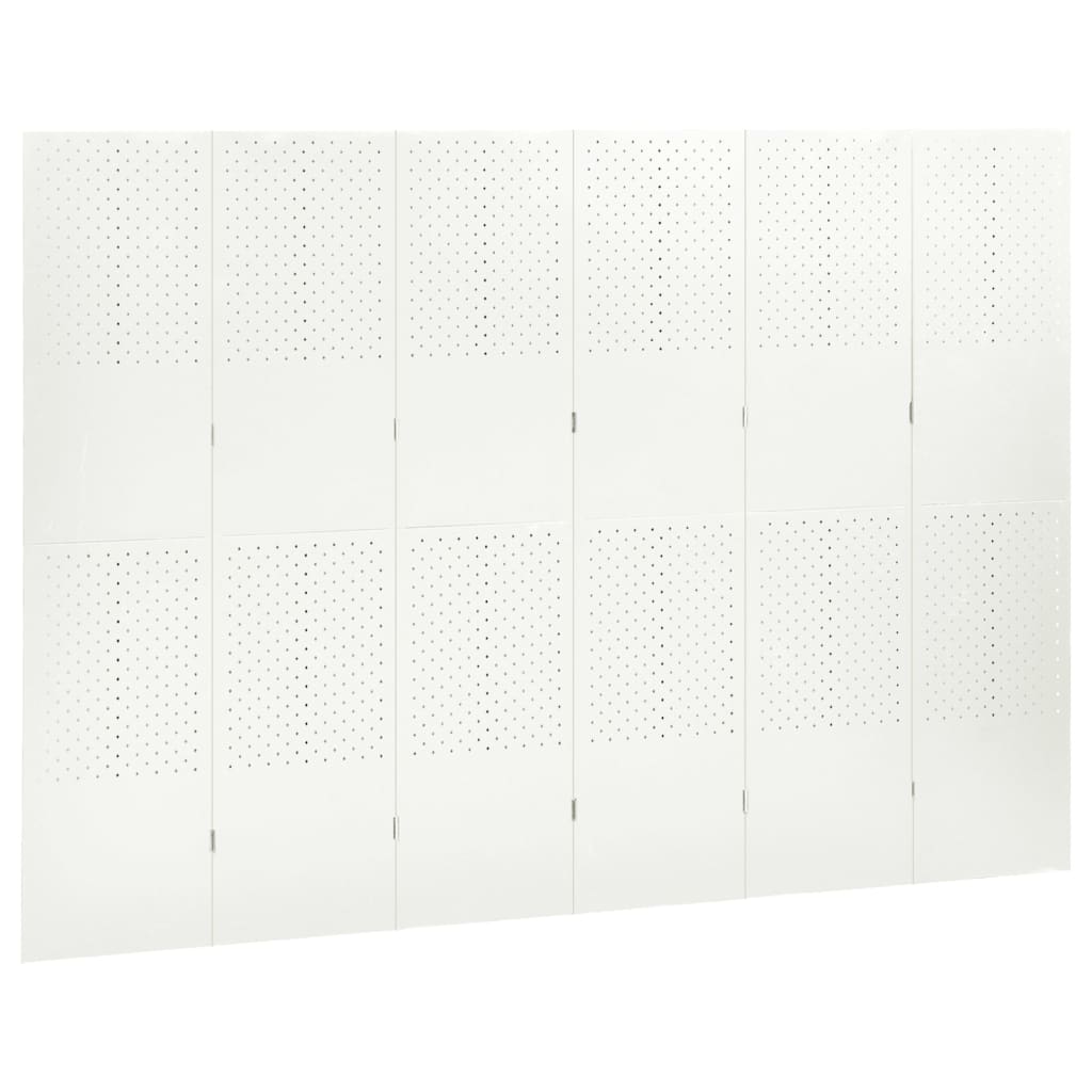 vidaXL Parawany 6-panelowe, 2 szt., białe, 240x180 cm, stalowe