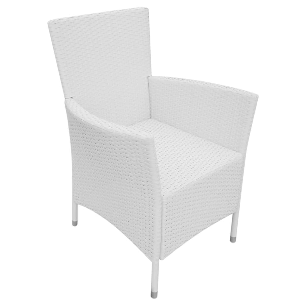 vidaXL Krzesła ogrodowe z poduszkami, 2 szt., polirattan, kremowe