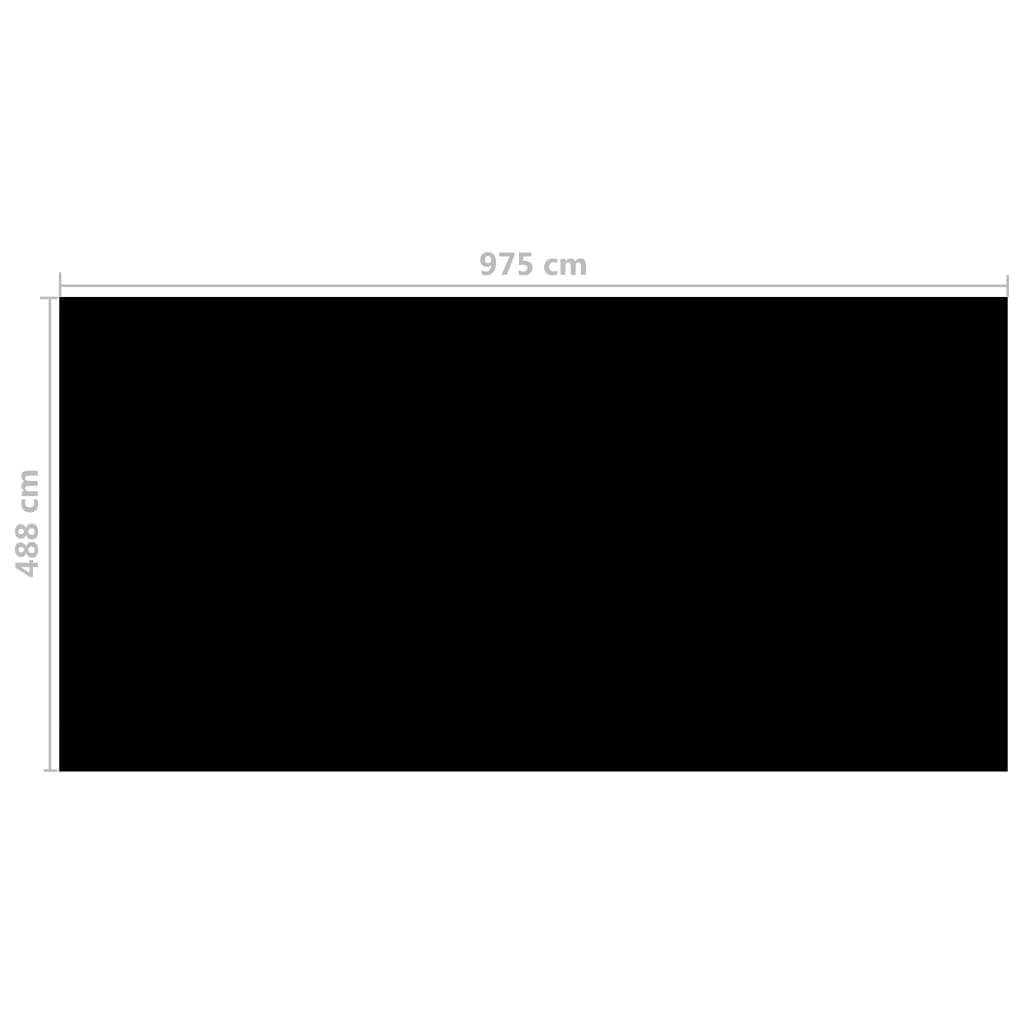 vidaXL Pokrywa na basen, czarna, 975 x 488 cm, PE