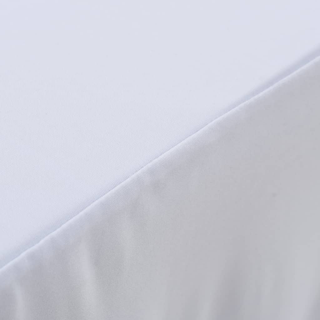 vidaXL Elastyczne obrusy z falbaną, 2 szt., 183 x 76 x 74 cm, białe