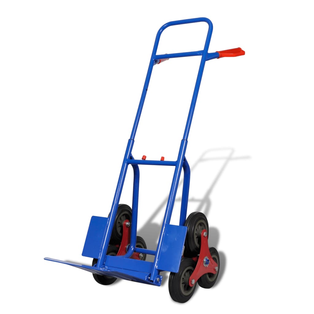 vidaXL Składany wózek ręczny z 6 kółkami, niebieski