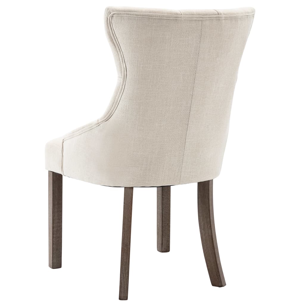 vidaXL Krzesła stołowe, 2 szt., beżowe, tapicerowane tkaniną