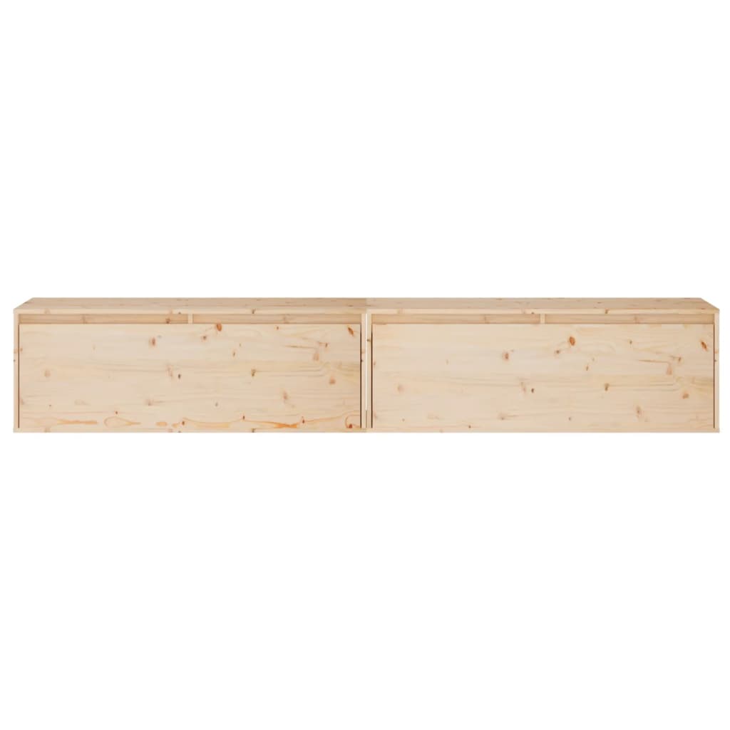 vidaXL Szafki ścienne, 2 szt., 100x30x35 cm, lite drewno sosnowe
