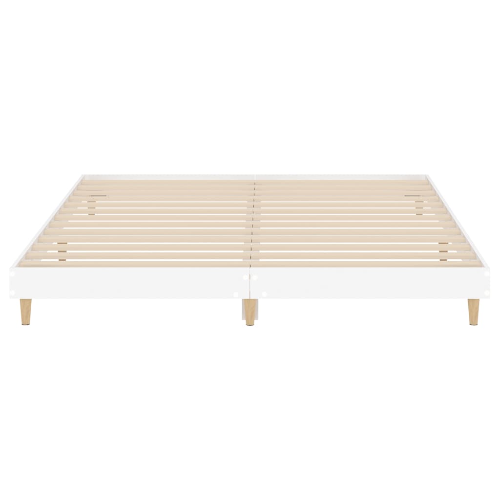 vidaXL Rama łóżka, biała, 160x200 cm, materiał drewnopochodny
