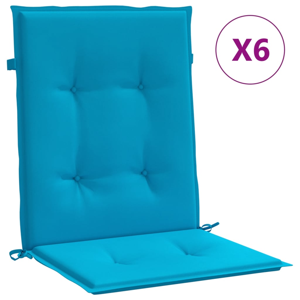vidaXL Poduszki na krzesła ogrodowe, 6 szt., niebieskie, 100x50x3 cm