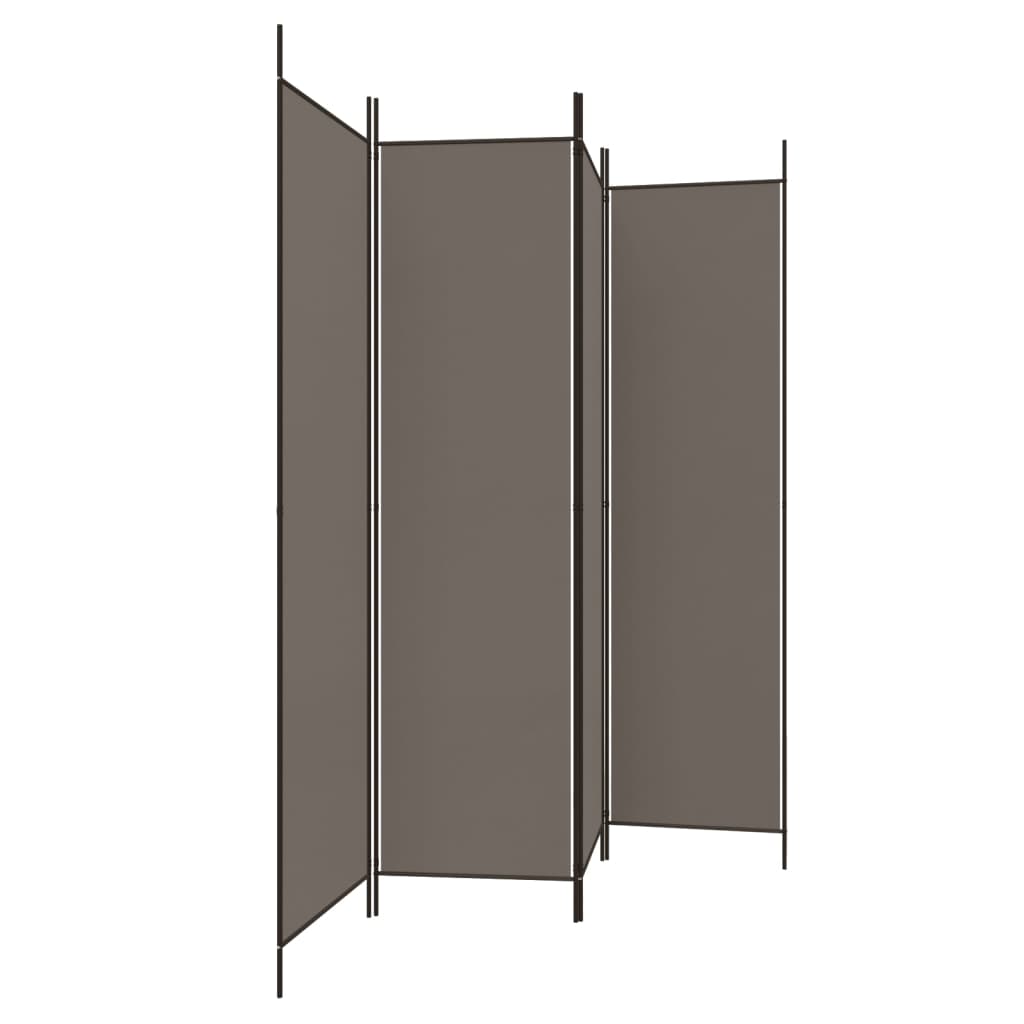 vidaXL Parawan 4-panelowy, antracytowy, 200x200 cm, tkanina