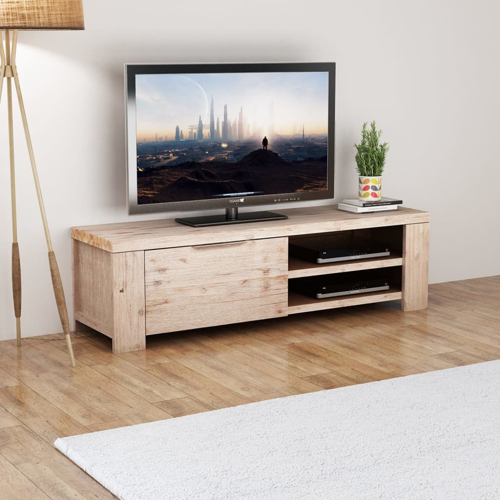 vidaXL Szafka TV ze szotkowanego drewna akacjowego, 140x38x40cm