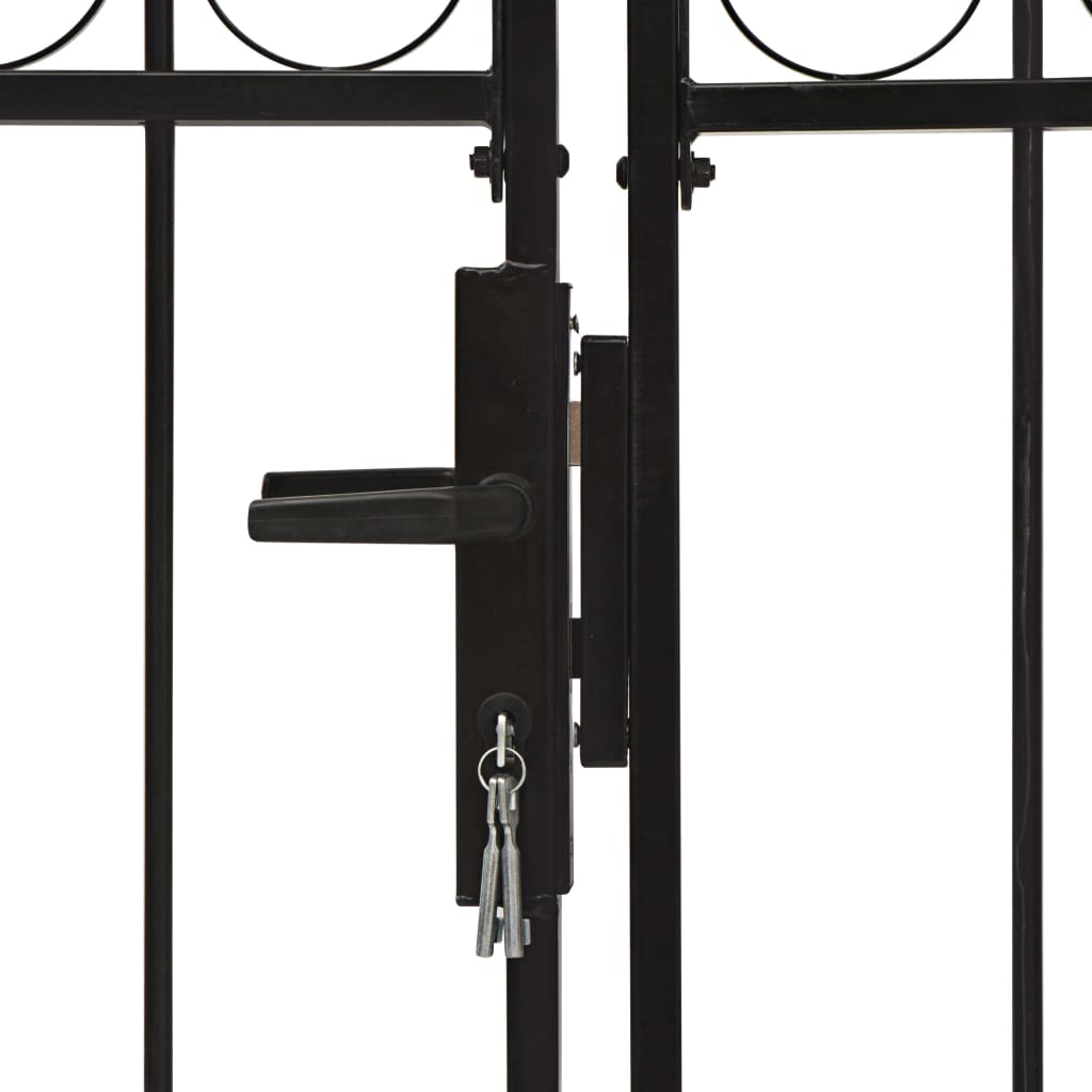 vidaXL Dwuskrzydłowa brama ogrodzeniowa z łukiem, stal, 300x175 cm
