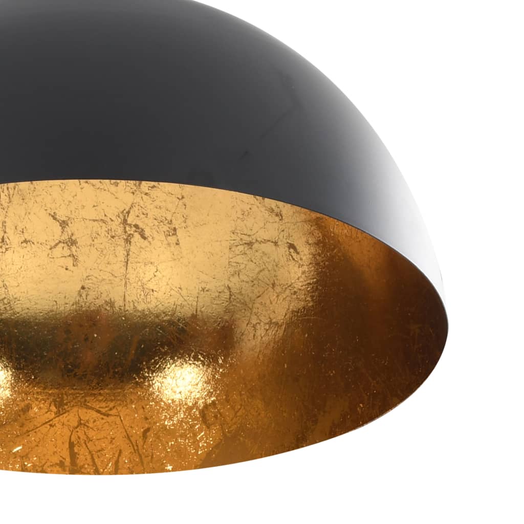 vidaXL Lampy sufitowe, 2 szt., czarno-złote, półkoliste, E27