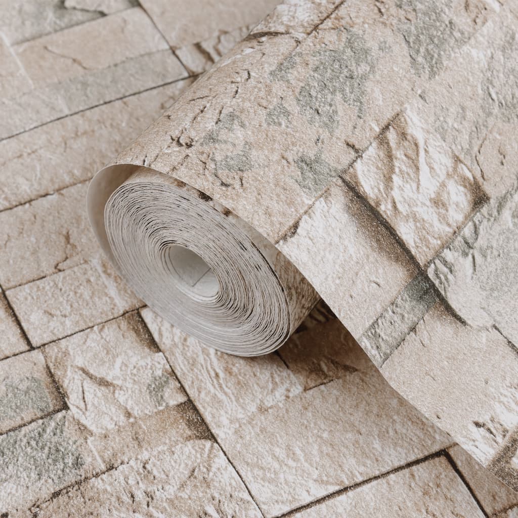 vidaXL Tapeta 3D z wzorem kamieni, szaro-beżowa