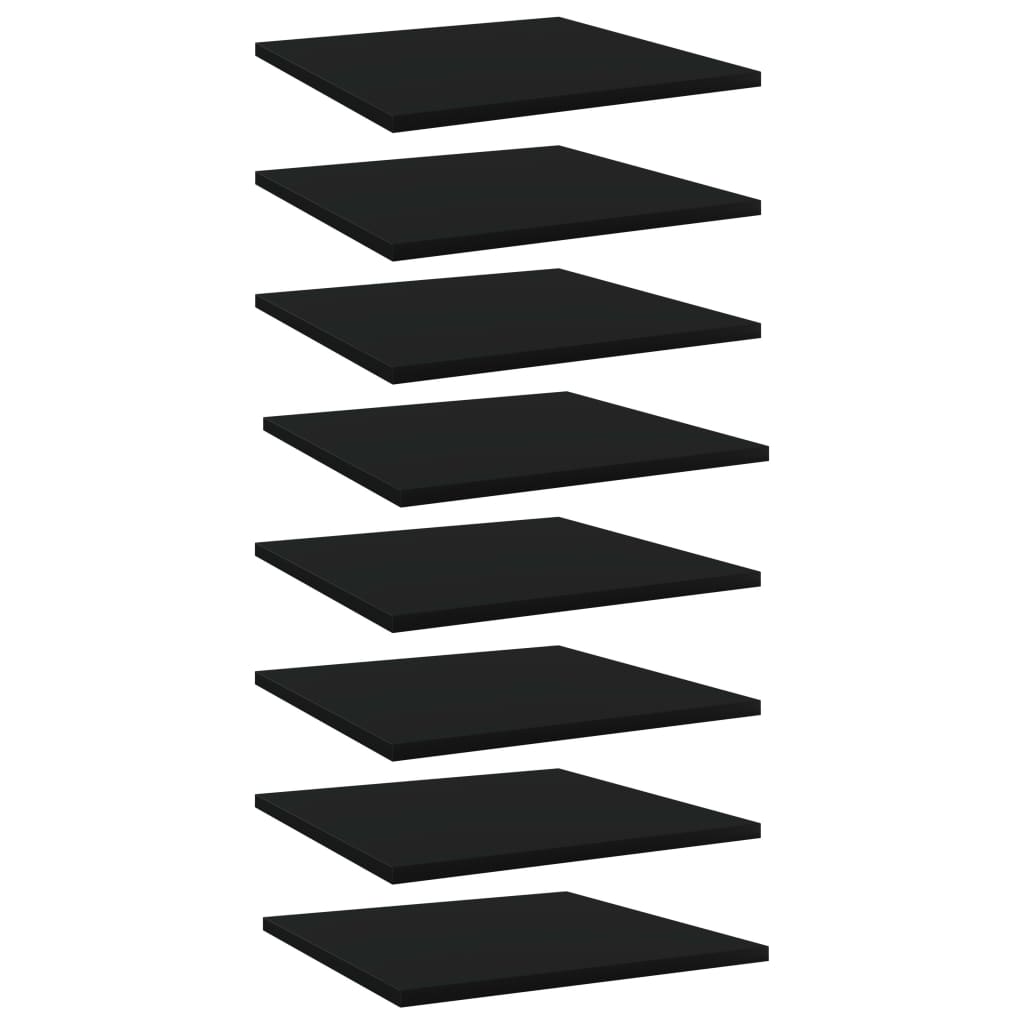 vidaXL Półki na książki, 8 szt., czarne, 40x40x1,5 cm, płyta wiórowa