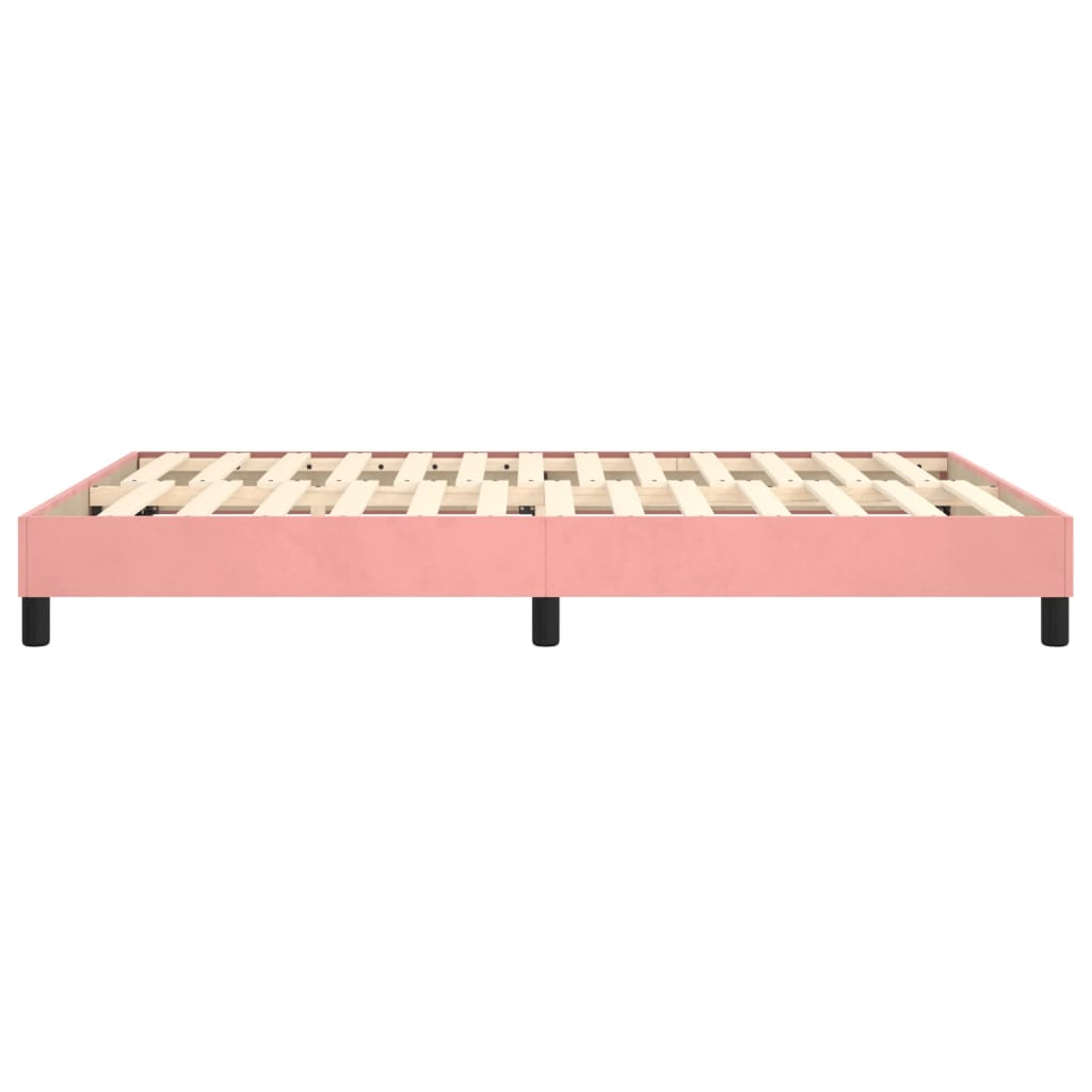 vidaXL Rama łóżka, różowa, 140 x 200 cm, tapicerowana aksamitem