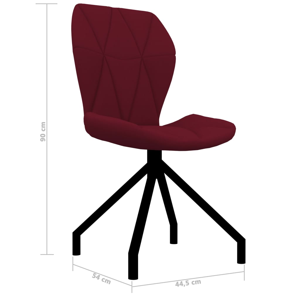 vidaXL Krzesła stołowe, 6 szt., czerwone wino, sztuczna skóra