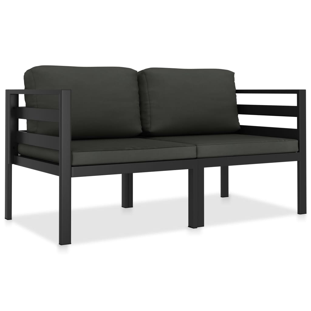 vidaXL 2-częściowa sofa z poduszkami, aluminium, antracytowa