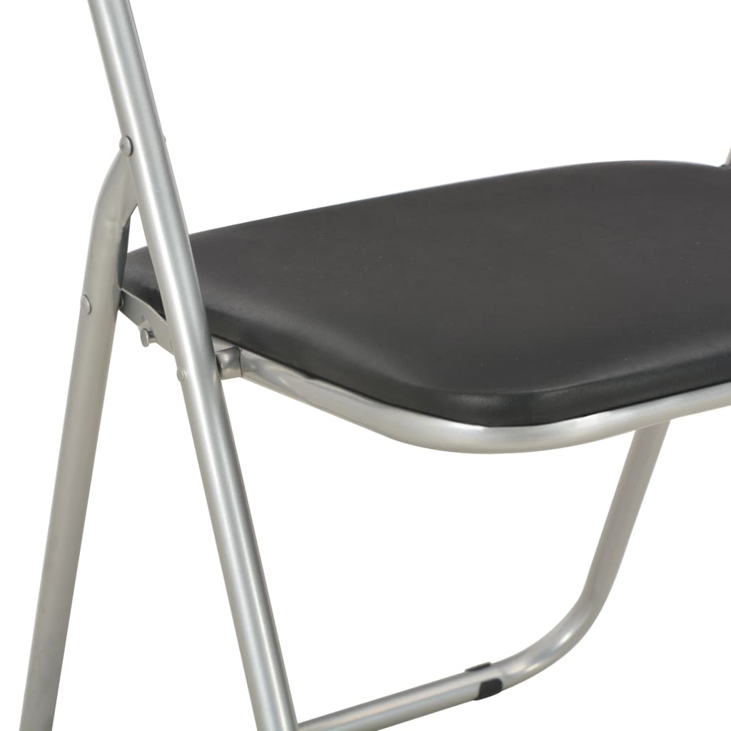 vidaXL Składane krzesła jadalniane, 6 szt., czarne, sztuczna skóra
