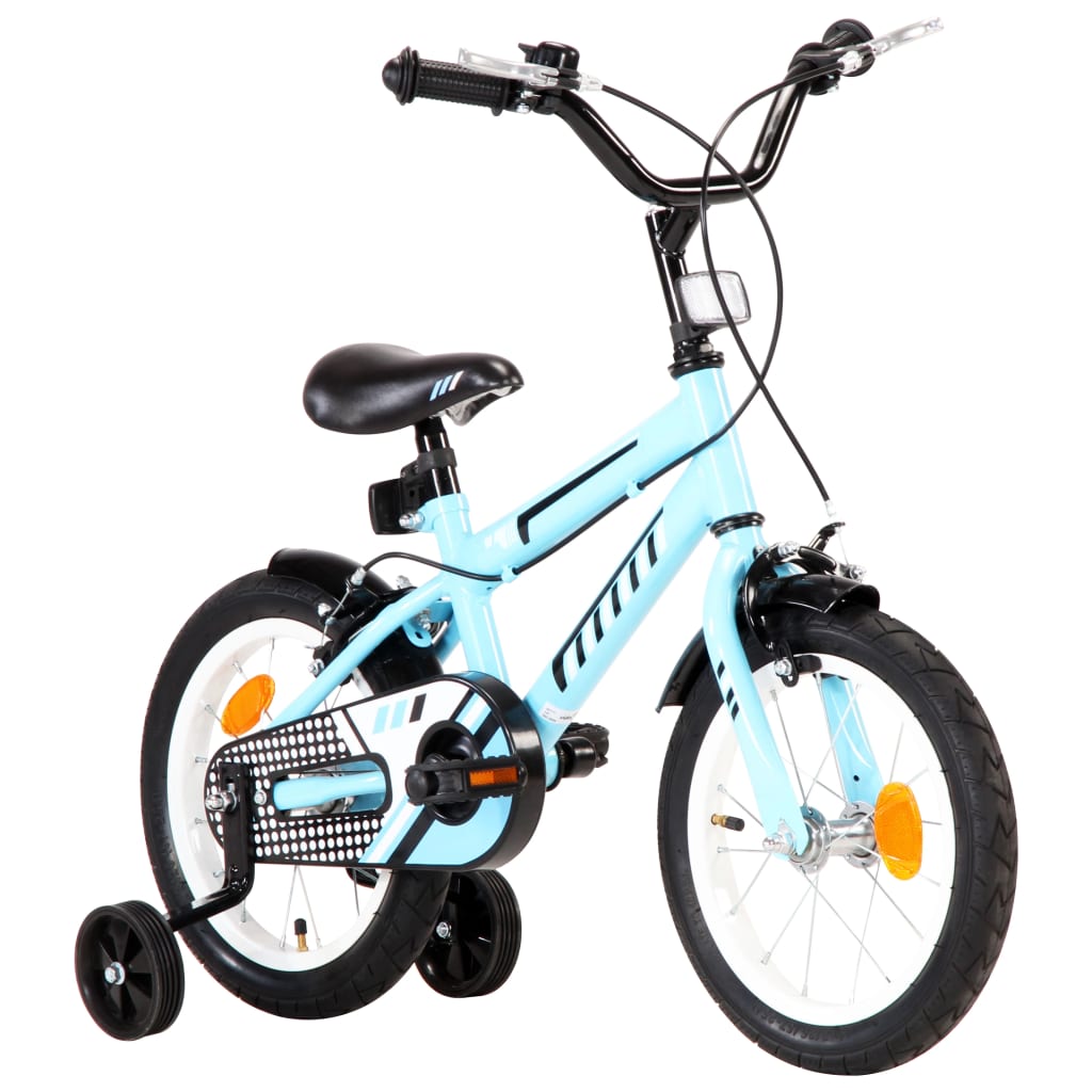 vidaXL Rower dla dzieci, 14 cali, czarno-niebieski