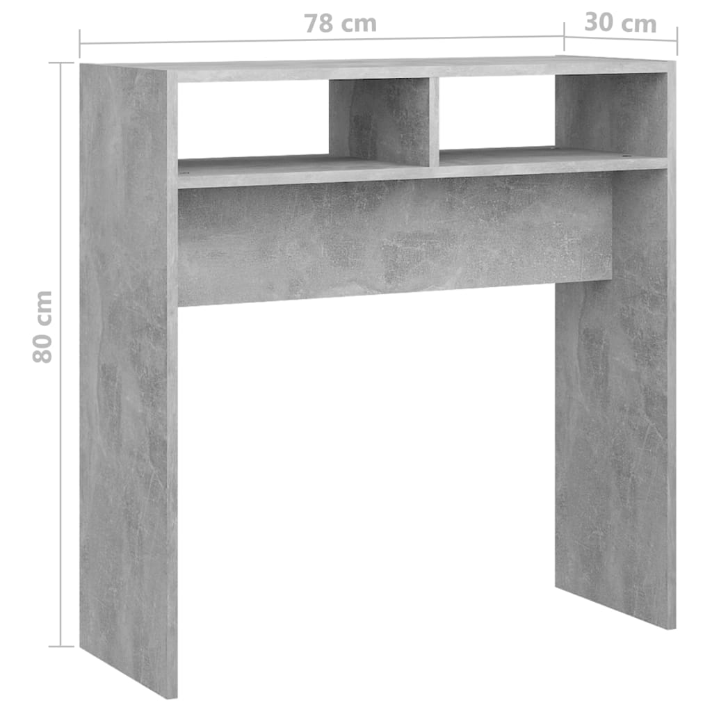 vidaXL Stolik konsolowy, szarość betonu, 78x30x80 cm, płyta wiórowa
