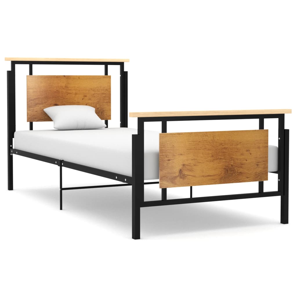 vidaXL Rama łóżka, metalowa, 90 x 200 cm