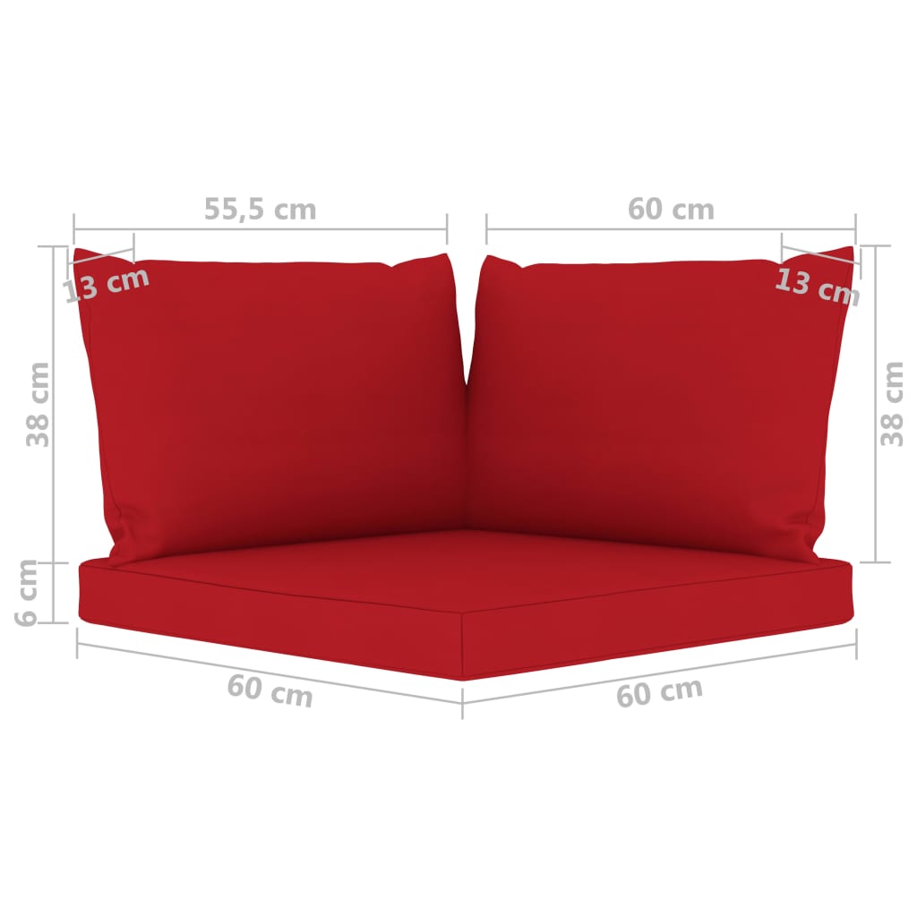 vidaXL Ogrodowa sofa 4-os. z czerwonymi poduszkami