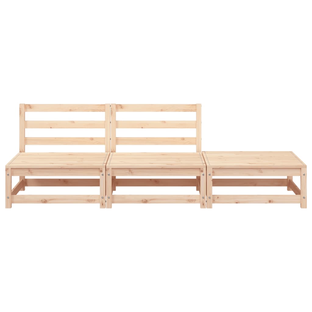 vidaXL Sofa ogrodowa bez podłokietników, z podnóżkiem, drewno sosnowe