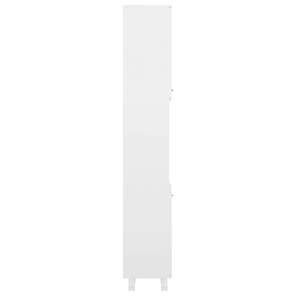 vidaXL Szafka łazienkowa, wysoki połysk, biała, 30x30x179 cm, płyta
