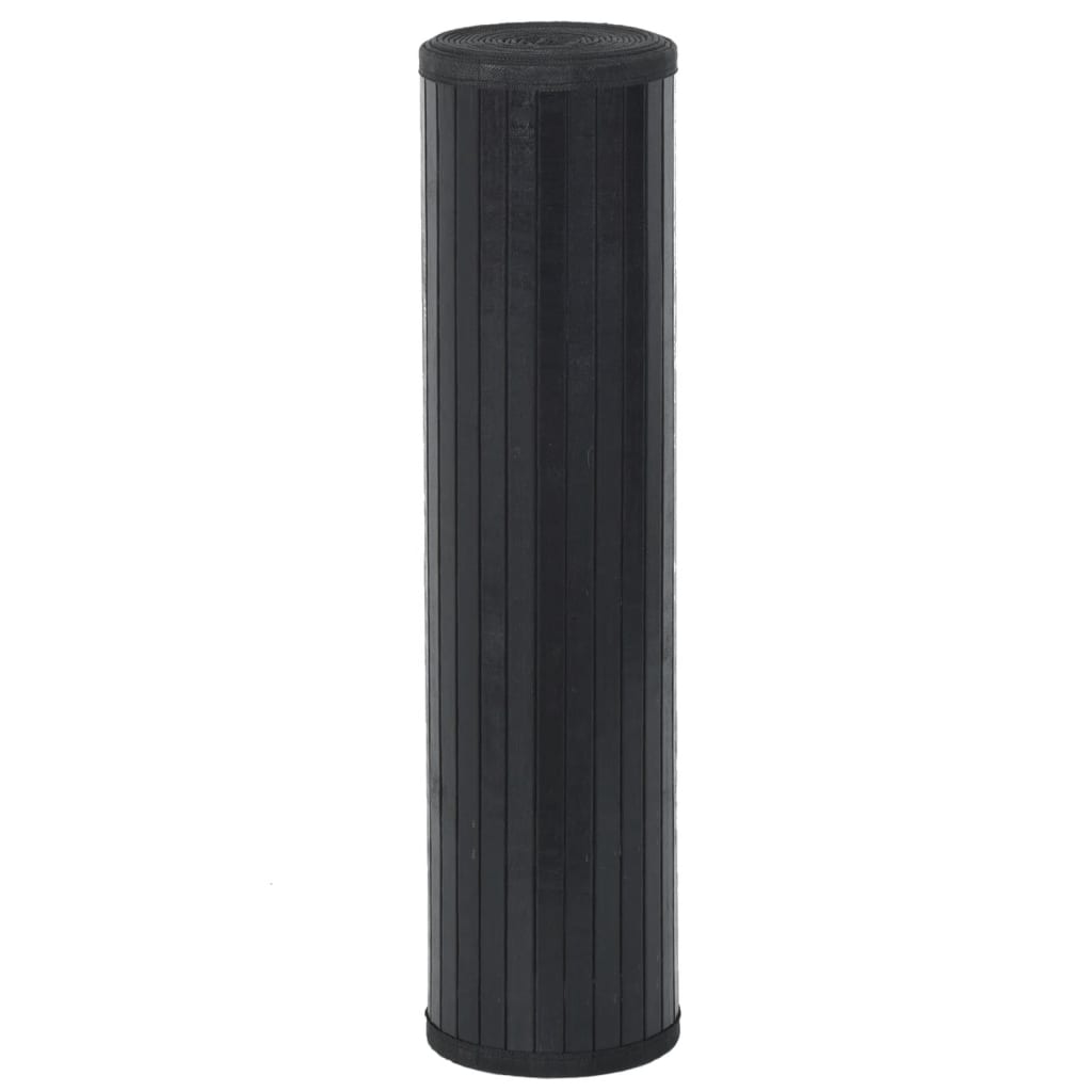 vidaXL Dywan prostokątny, czarny, 60x100 cm, bambusowy