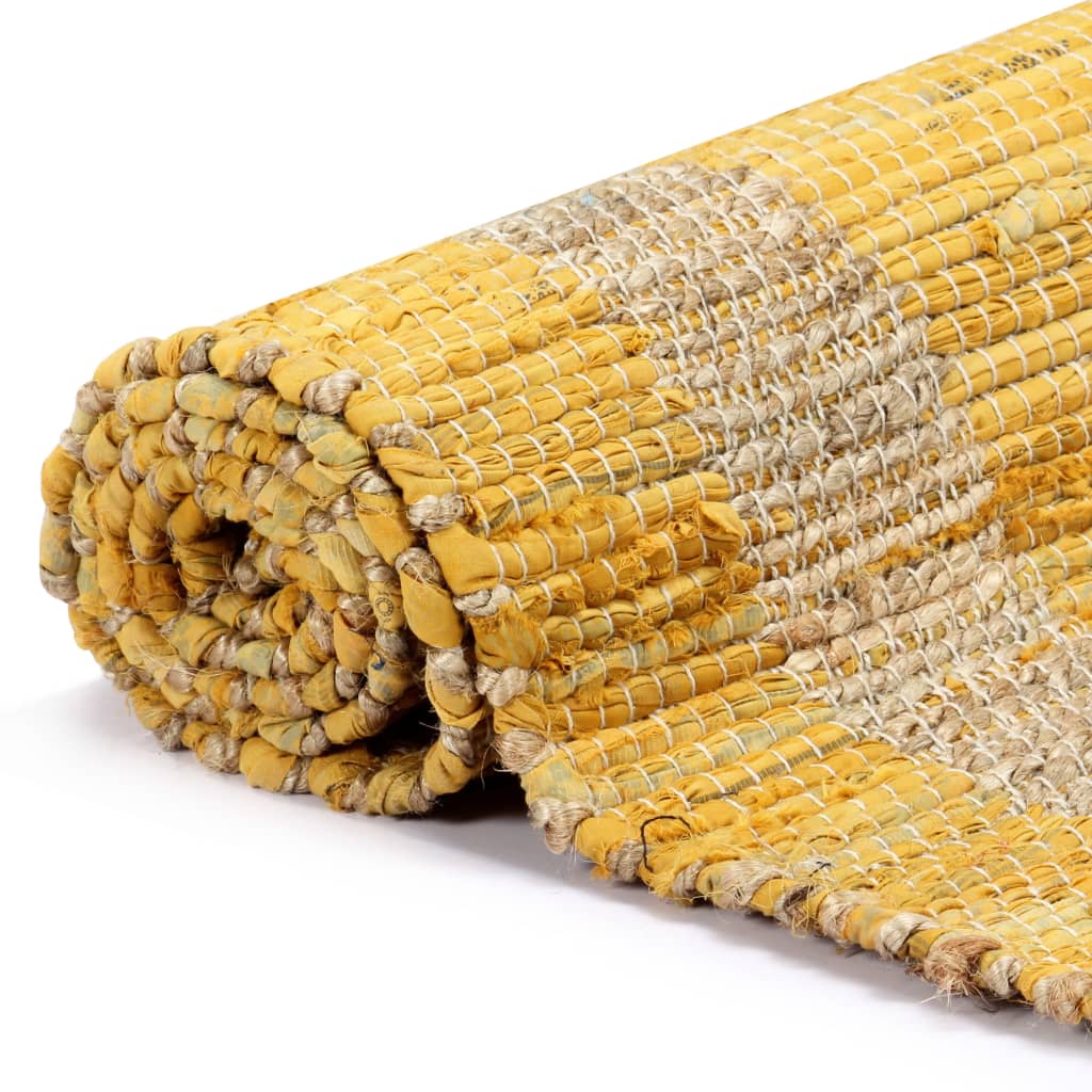 vidaXL Ręcznie wykonany dywan, juta, żółty, 120x180 cm
