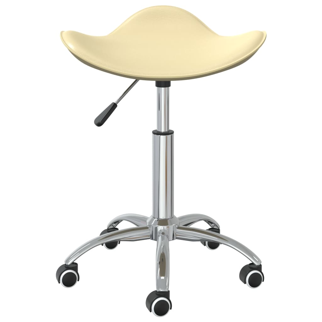 vidaXL Obrotowe krzesło stołowe, kremowe, obite sztuczną skórą