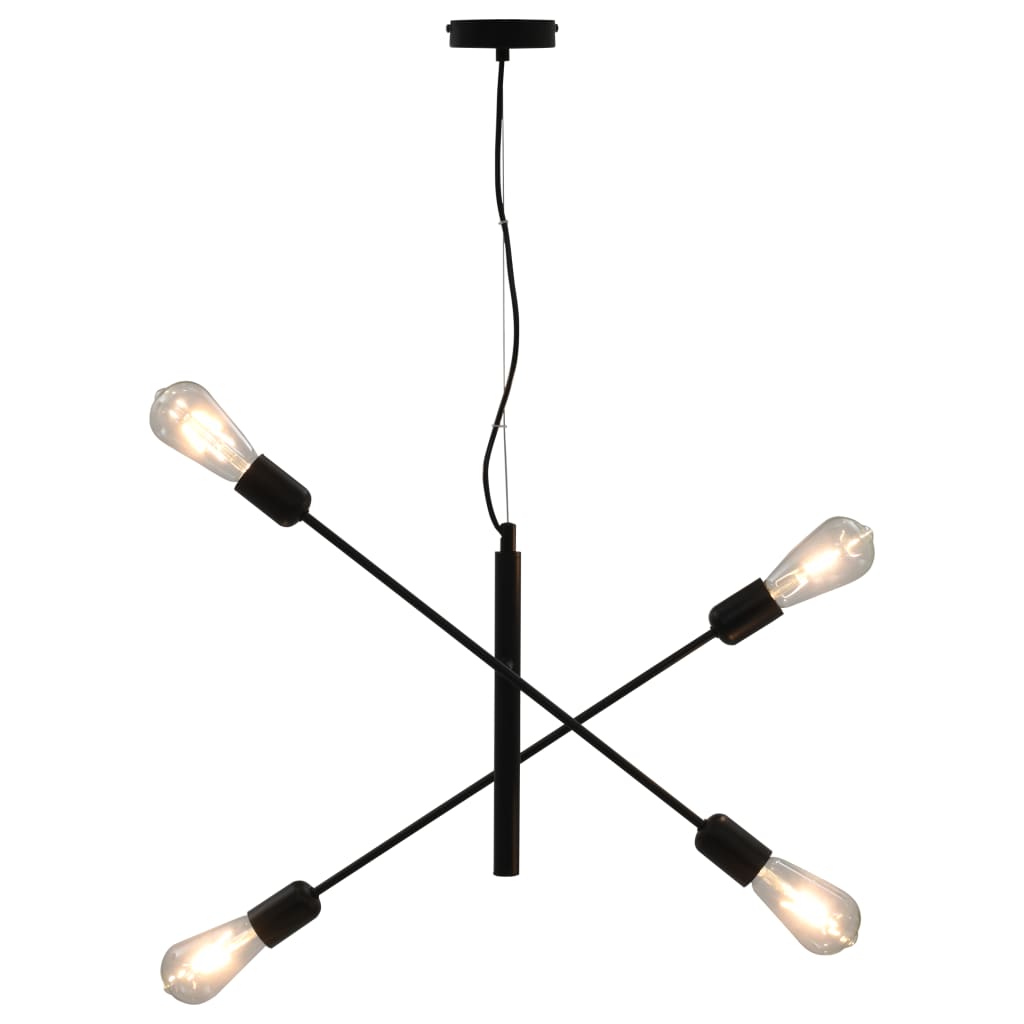 vidaXL Lampa sufitowa, czarna, E27