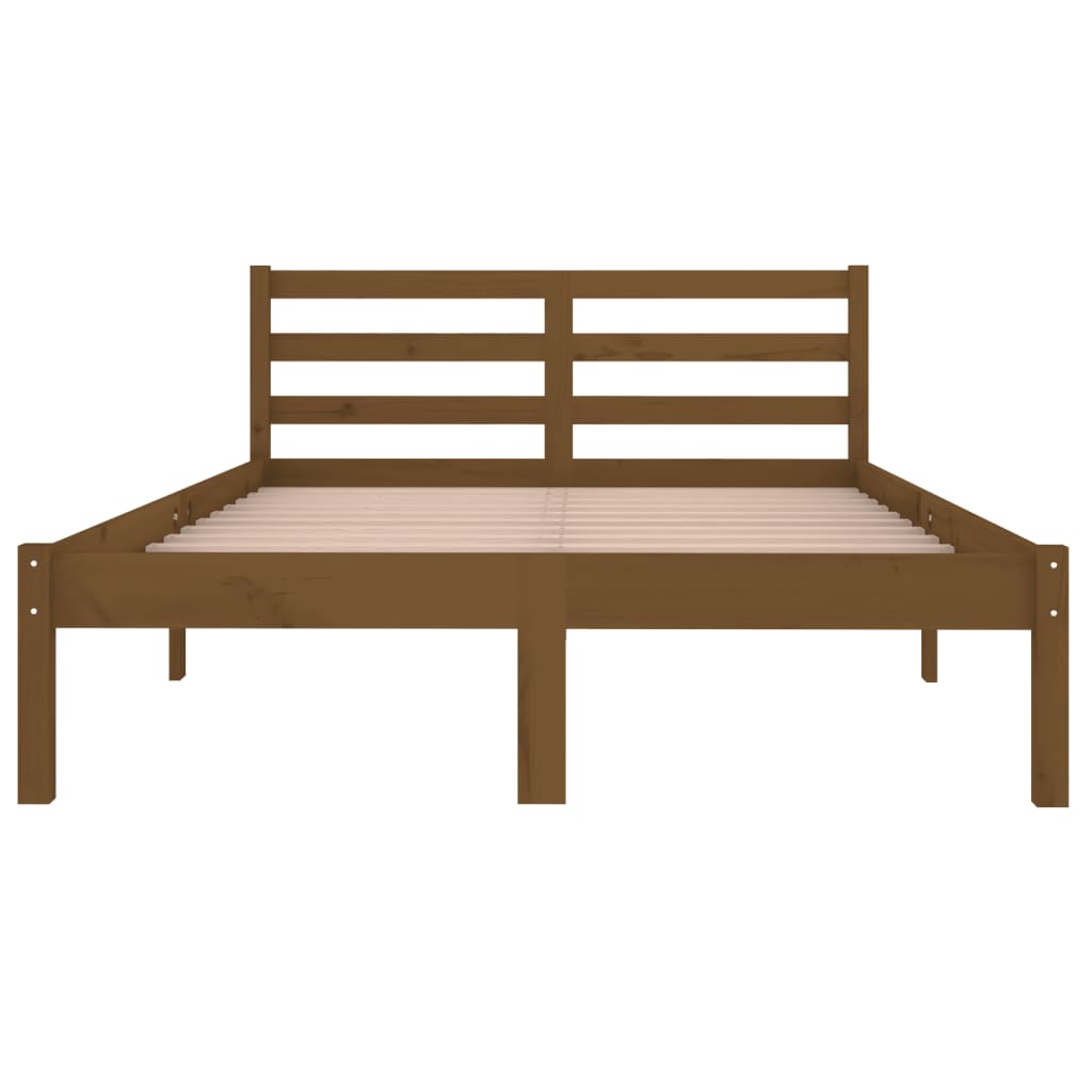 vidaXL Rama łóżka, lite drewno sosnowe, 120x200 cm, miodowy brąz