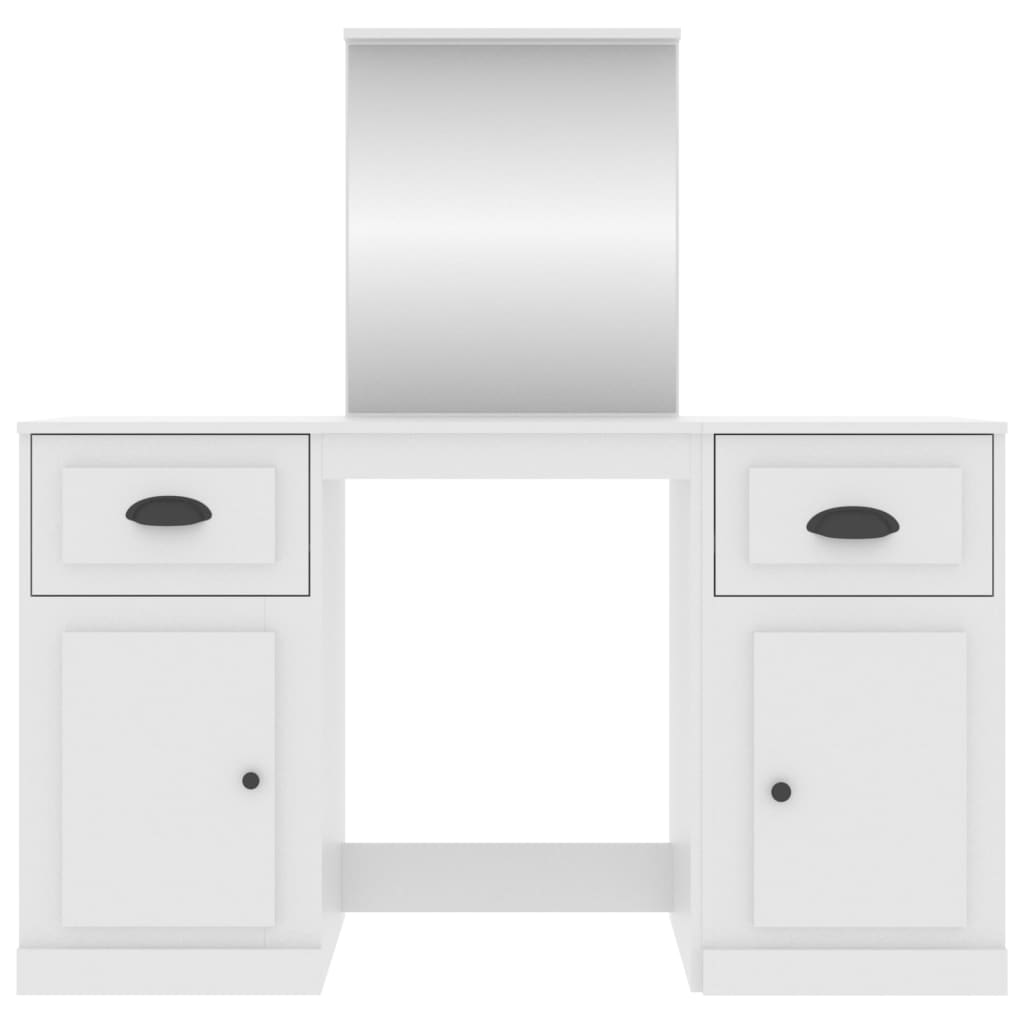 vidaXL Toaletka z lustrem, biała, 130x50x132,5 cm