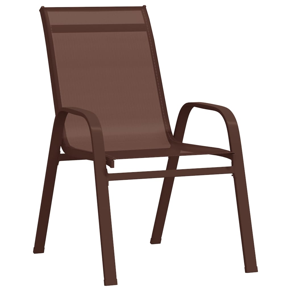 vidaXL Sztaplowane krzesła ogrodowe, 2 szt., brąz, tworzywo textilene
