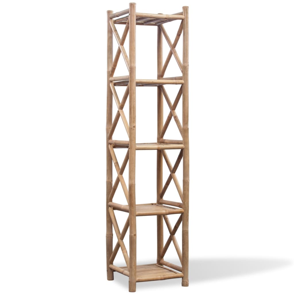 Kwadratowa 5 poziomowa półka bambusowa