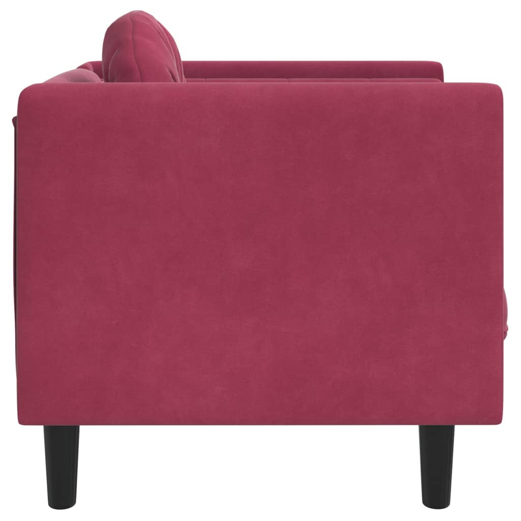 vidaXL Fotel z poduszką, winna czerwień, obity aksamitem