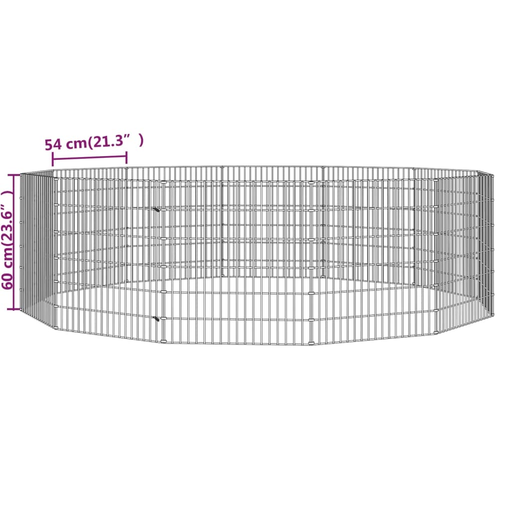 vidaXL 12-panelowa klatka dla królika, 54x60 cm, galwanizowane żelazo