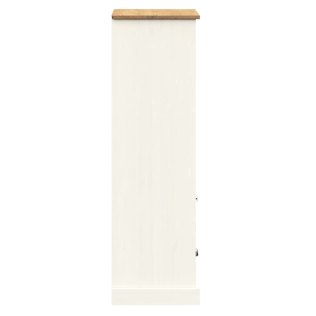 vidaXL Szafka na książki VIGO, biała, 60x35x114,5 cm, drewno sosnowe
