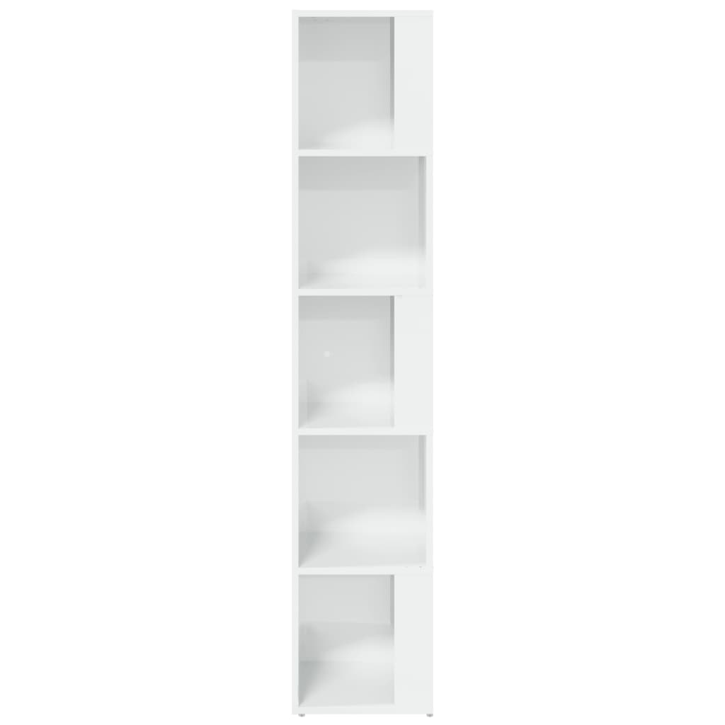 vidaXL Szafka narożna, biała z połyskiem, 33x33x164,5 cm