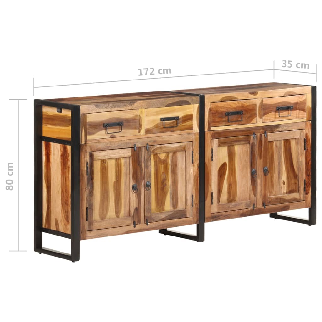 vidaXL Szafka, 172x35x80 cm, drewno akacjowe z miodowym wykończeniem