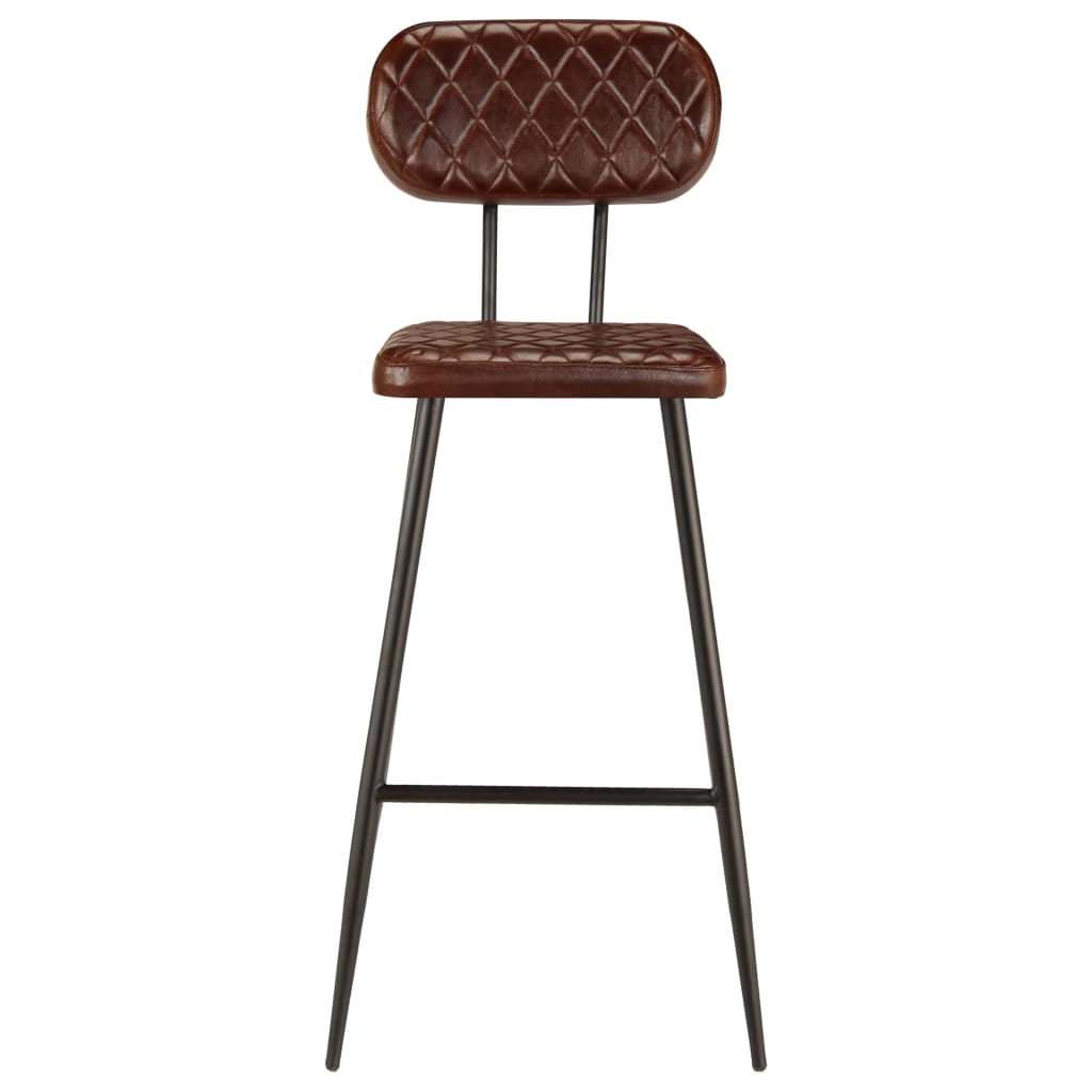vidaXL Krzesła barowe, 2 szt., brązowe, skóra naturalna