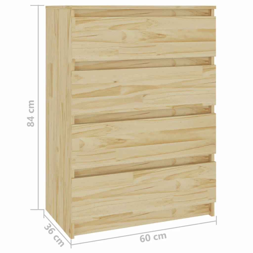 vidaXL Komoda, 60x36x84 cm, lite drewno sosnowe