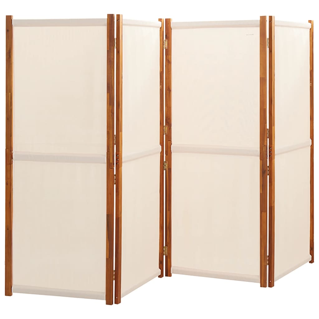 vidaXL Parawan 4-panelowy, kremowy, 280 x 180 cm