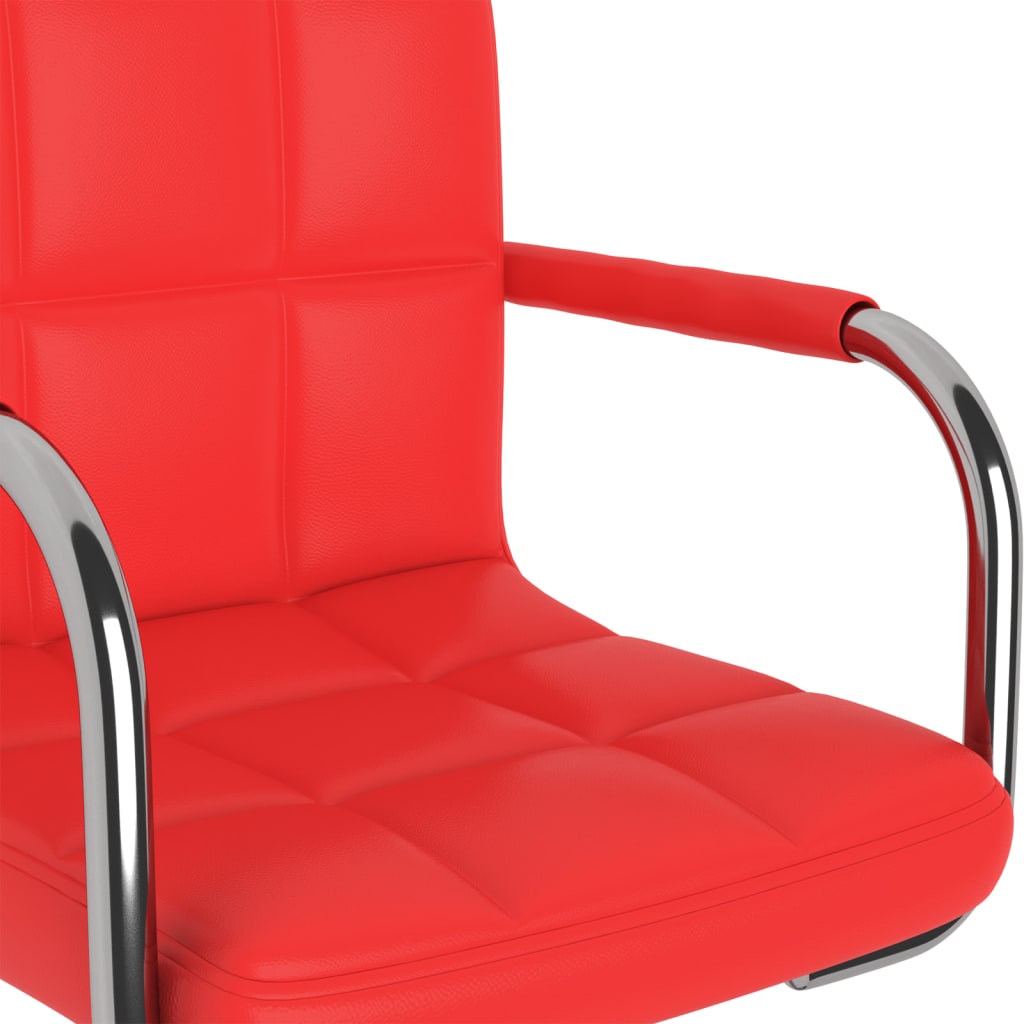 vidaXL Krzesło stołowe, czerwone, obite sztuczną skórą