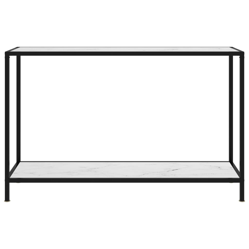 vidaXL Stolik konsolowy, biały, 120x35x75 cm, szkło hartowane