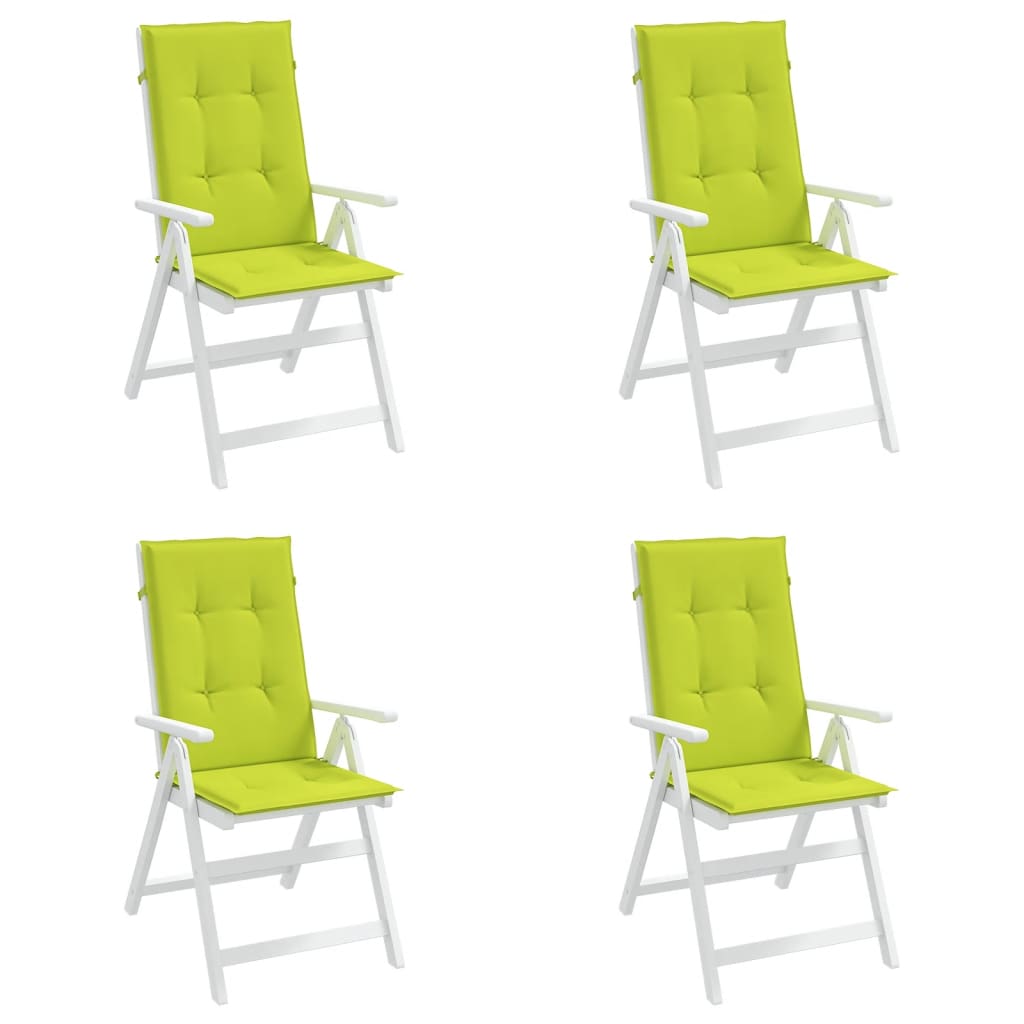 vidaXL Poduszki na krzesła ogrodowe, 4 szt., jasnozielone, 120x50x3 cm