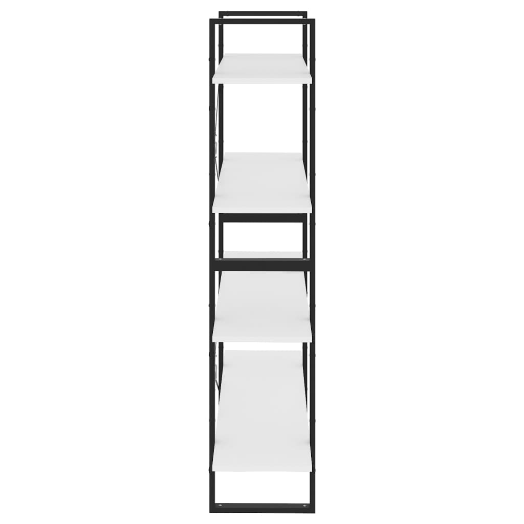 vidaXL 4-poziomowy regał na książki, biały, 100x30x140 cm, płyta
