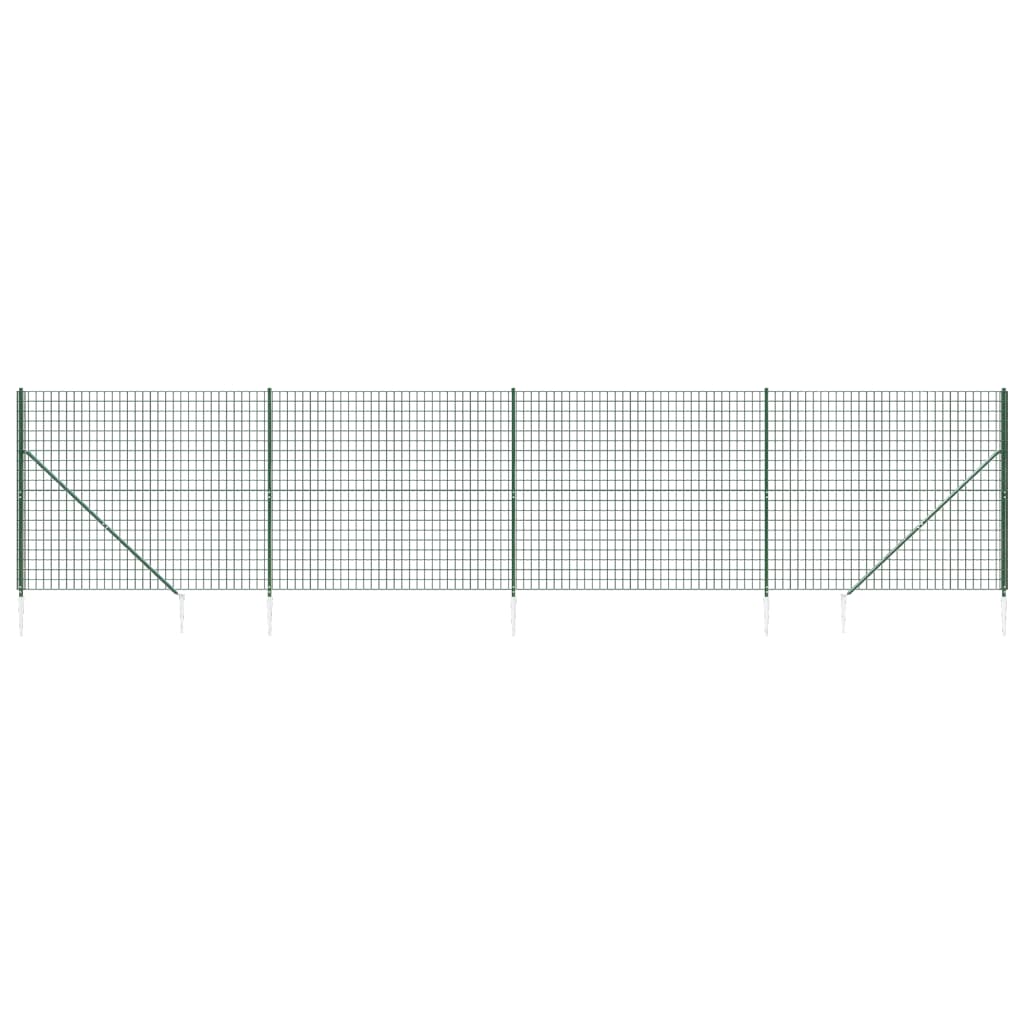 vidaXL Ogrodzenie z siatki, z kotwami, zielone, 2x10 m