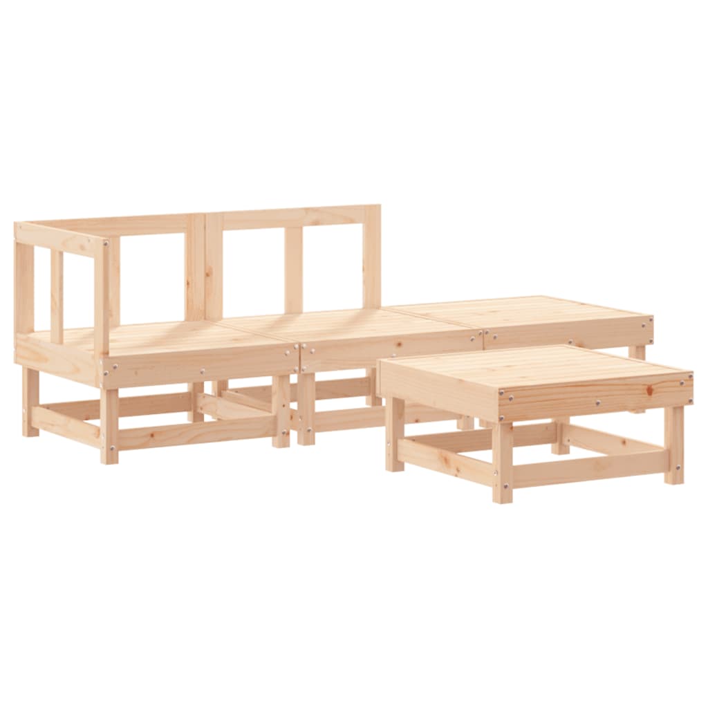 vidaXL 4-cz. zestaw wypoczynkowy do ogrodu, z poduszkami, lite drewno