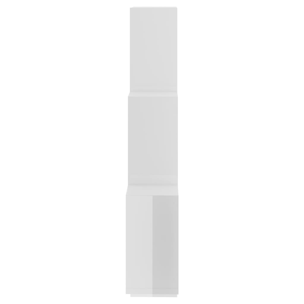 vidaXL Półka ścienna w formie kostek, biała z połyskiem, 78x15x93 cm